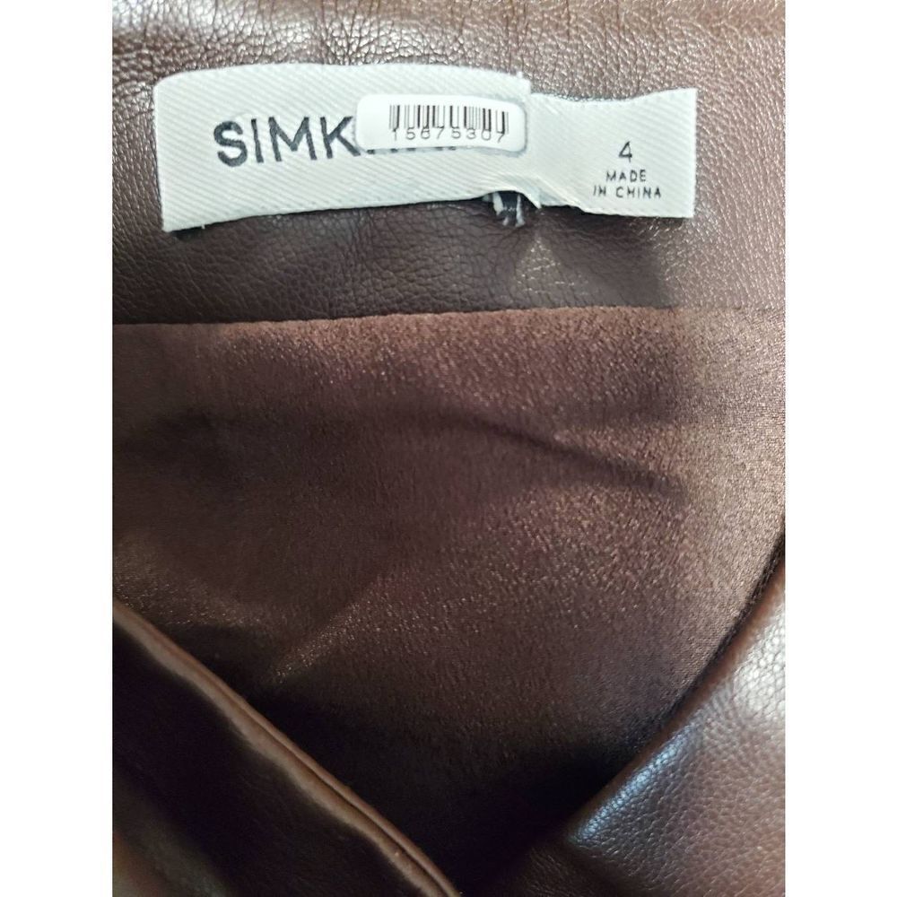 SIMKHAI Women's‎ Faux Leather Carkee Fringe Dress Brown Size 4 - Picture 9 of 9